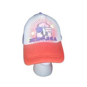 Merica Snapback Trucker Hat Red White‎ And Blue One Size Big Graphic